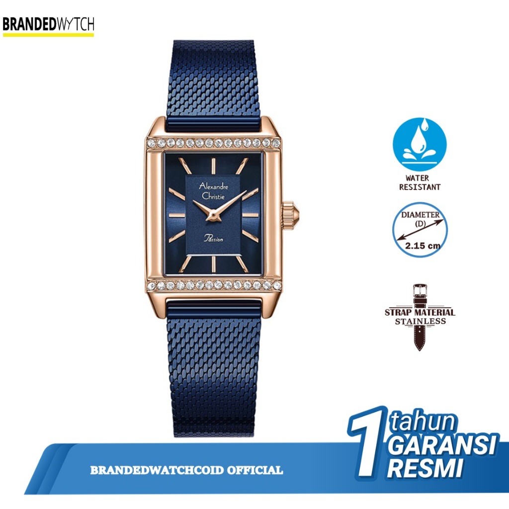 Jam Tangan Alexander / Alexandre Christie Wanita AC 2B57 Rantai Anti Air Original Kekinian