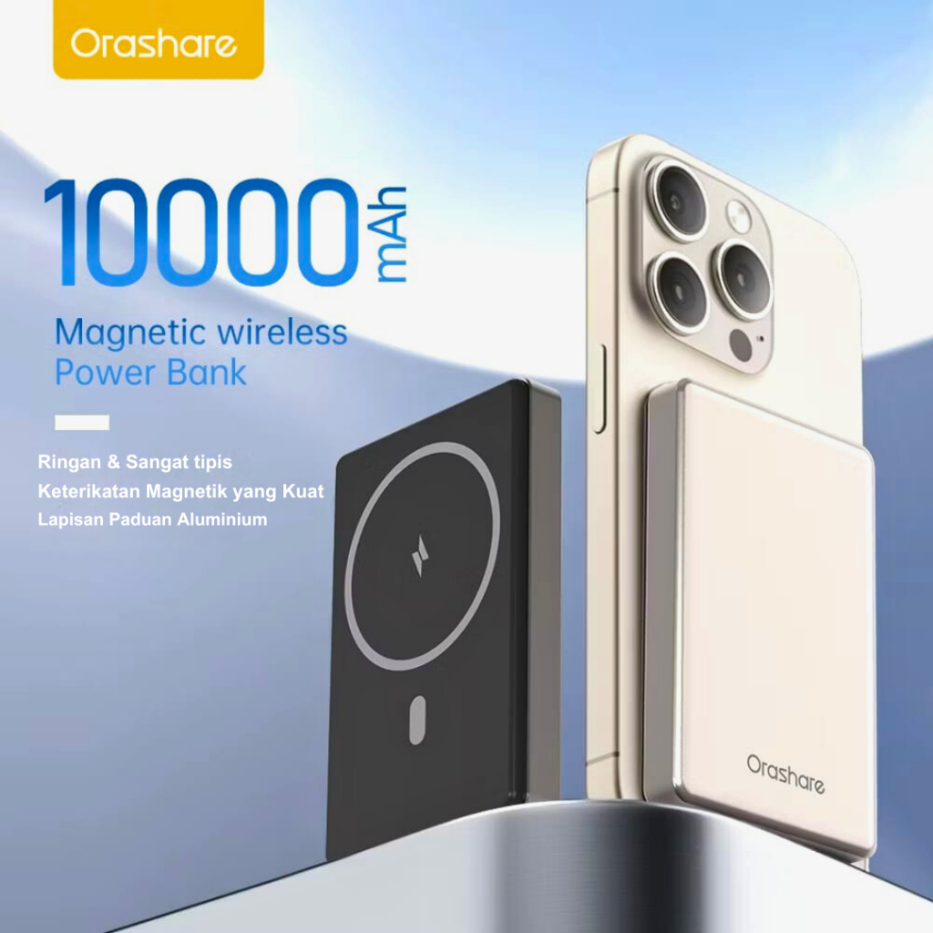 Orashare MGA10 Wireless Power Bank Magnetic Magsafe 20W Fast Charging Type C PD 10000 mAh