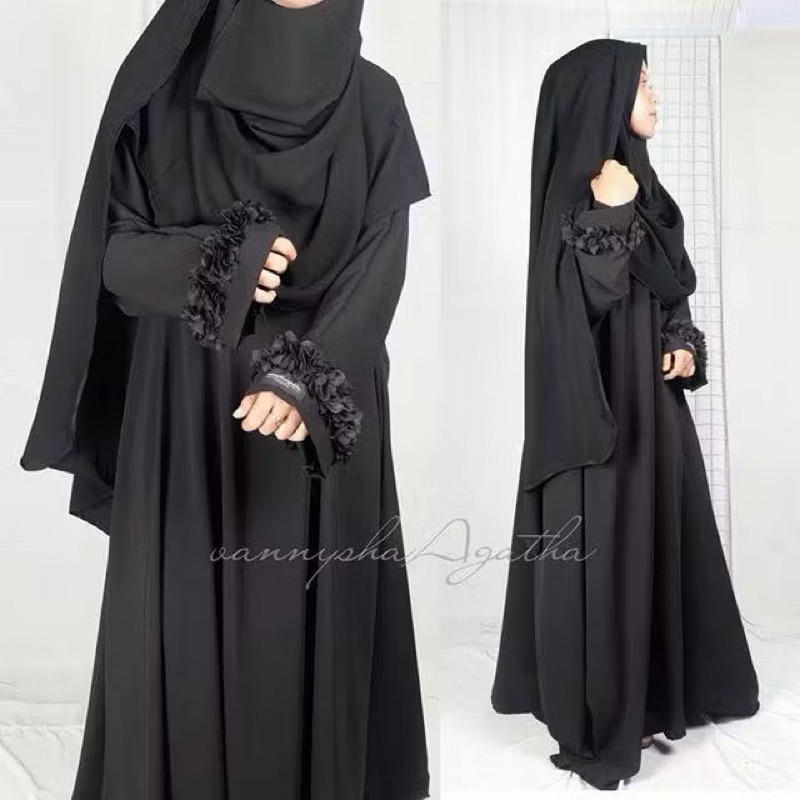 Preloved rose abaya mocca vannyshaagatha himosly aljenna bonavista barkha