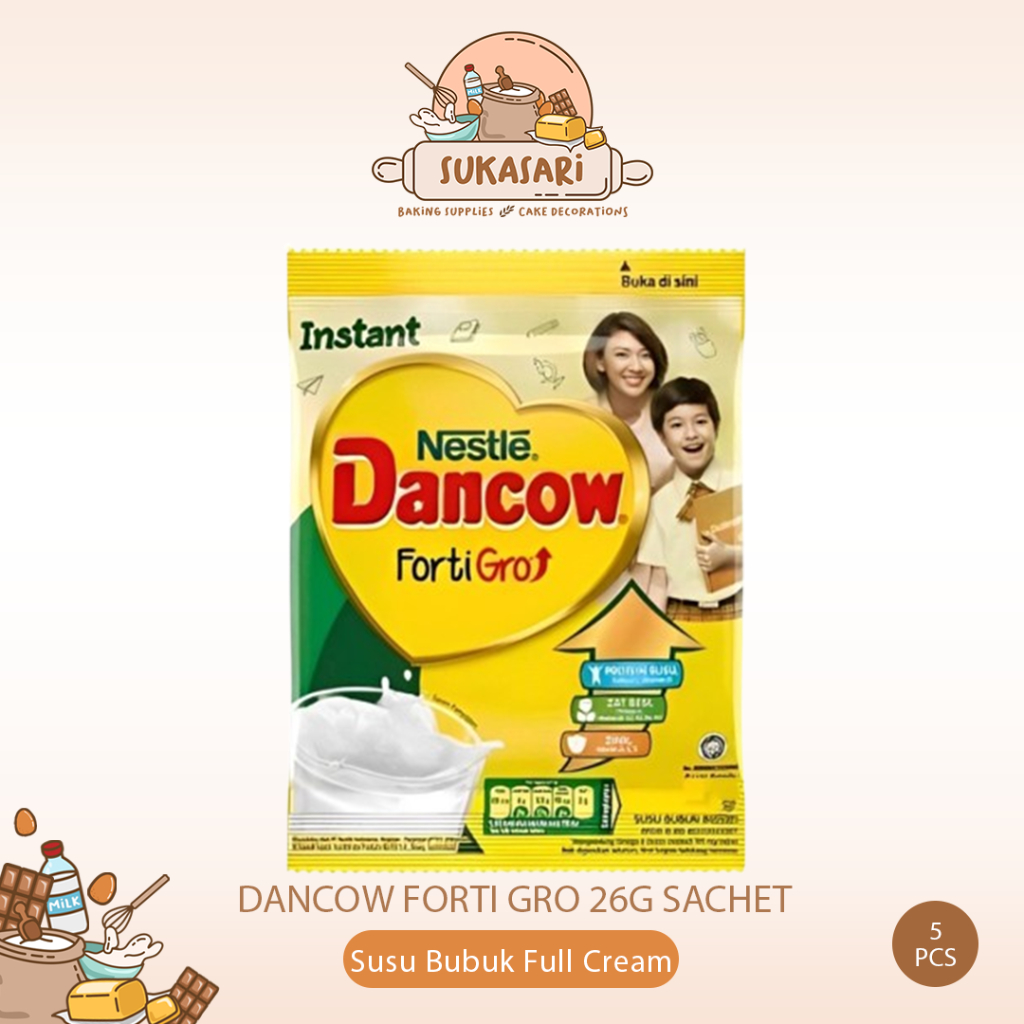 

Dancow Forti Gro 26g x 5 pc Sachet Renceng instant milk Susu Bubuk Full Cream Milk Nestle