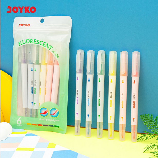 

Penanda Berwarna Highlighter Joyko HL-100 1 Set 6 Warna Fluorescent