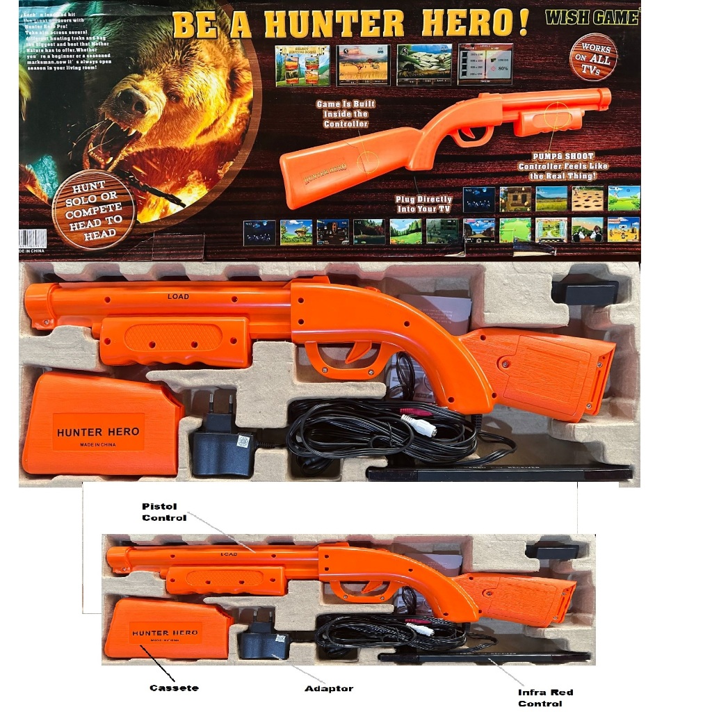 SENSASI MAIN GAME SEPERTI ASLI HERO HUNTER TENDO  (SHOTGUN TV VIDEO CONSOLE GAME) single pkayer MAIN