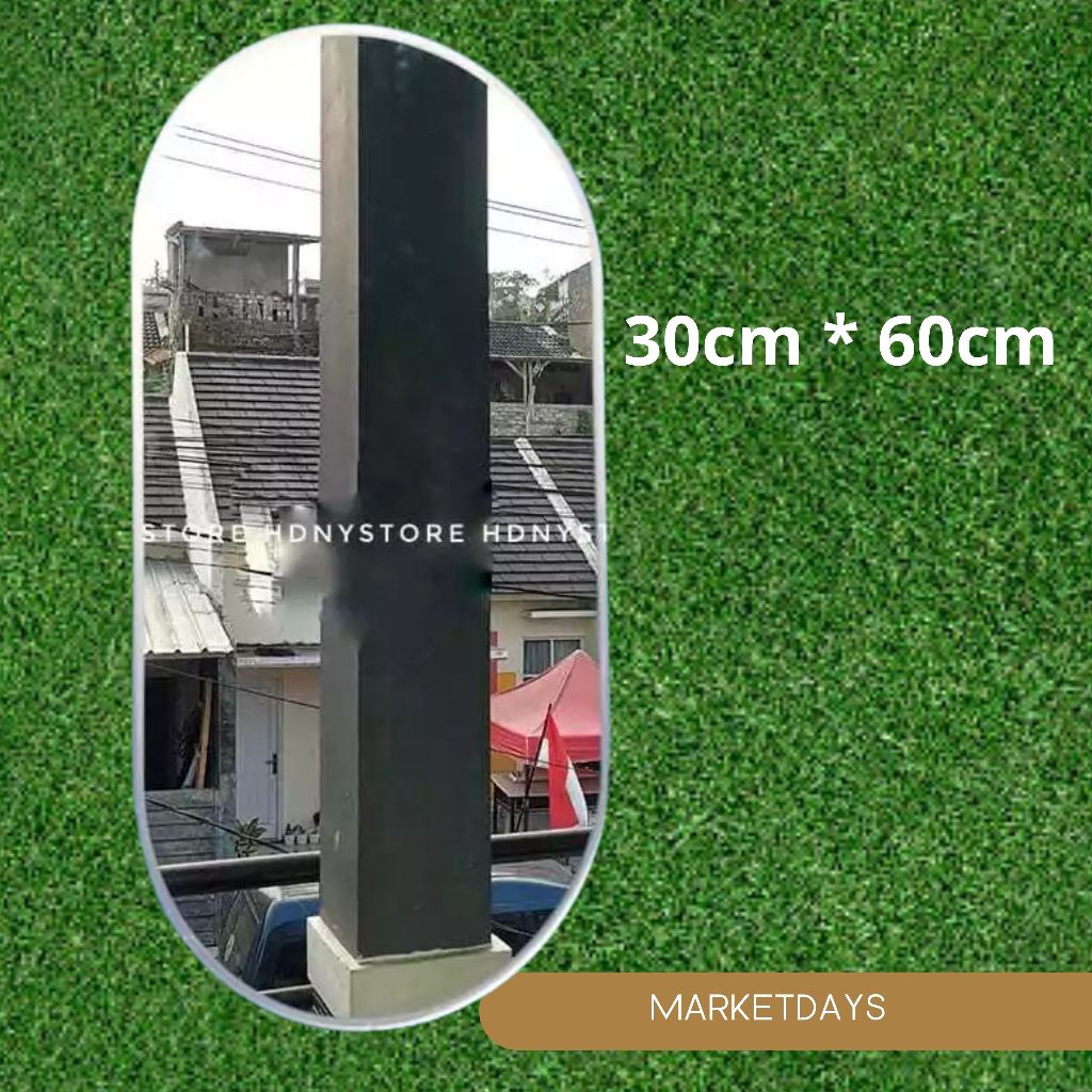 Cermin Hias Dinding Kaca Asli 100% Oval Mirror Kaca Tempel Aesthetic Autentic Vintage Ukuran 60x30 c