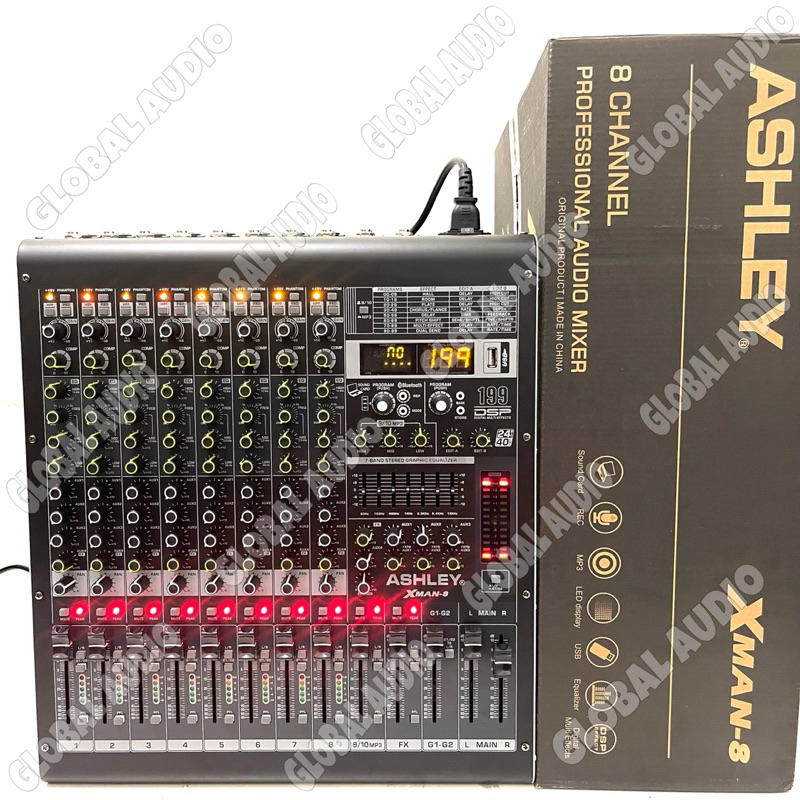 Mixer Audio Ashley Xman 8 8channel Original Micer Ashley Xman8 Mixing 8 X man8 Bagus ( Bisa COD )