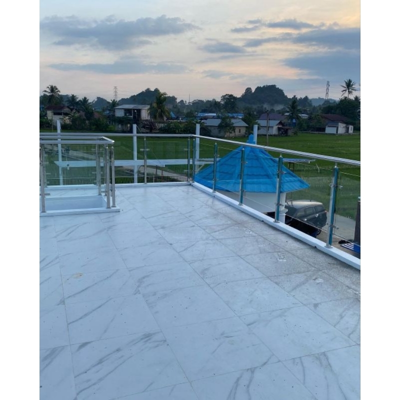 Pagar Kaca Balkon Stainless