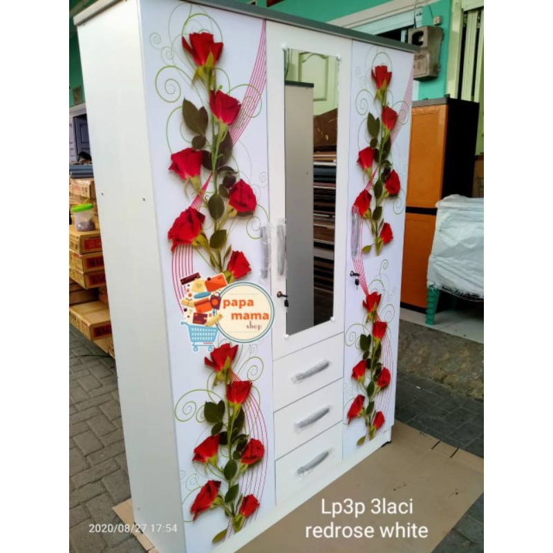 Lemari Pakaian 3 Pintu - 3 Laci Partikel Board
