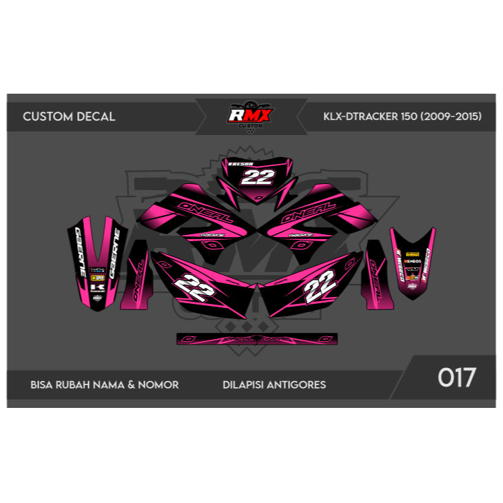 DECAL STICKER KLX 150 S/L (017) DEKAL STIKER DTRACKER 150 LAMA FULLBODY 2009 2010 2011 2012 2013 201