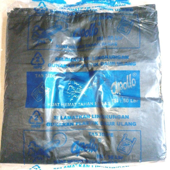 Kantong Kresek Hitam Besar (Logo Biru)