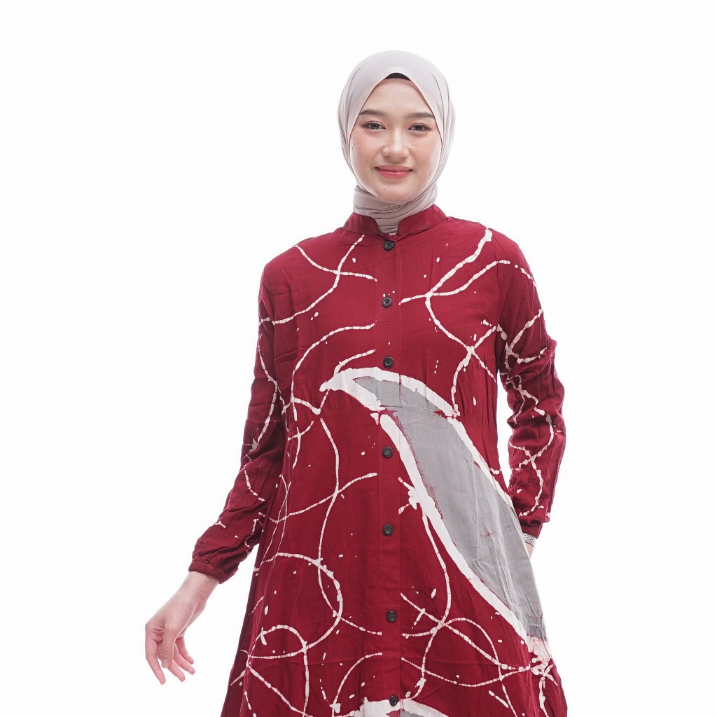 Gamis Rayon Twill Ori Pekalongan Kancing Busui Friendly Terbaru Kekinian grosir mboke