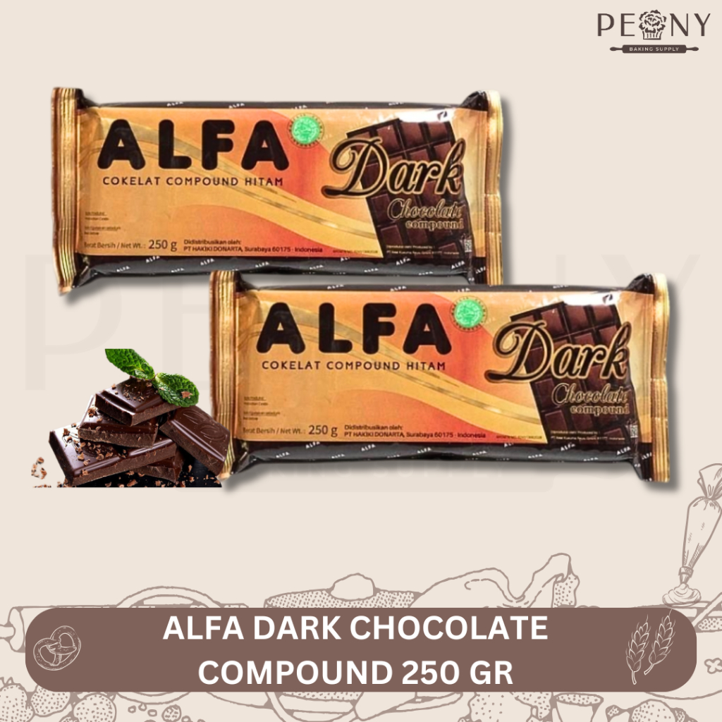 

ALFA GARIS COKLAT BLOK DARK 250GR/DARK CHOCOLATE COMPOUND 250 GR