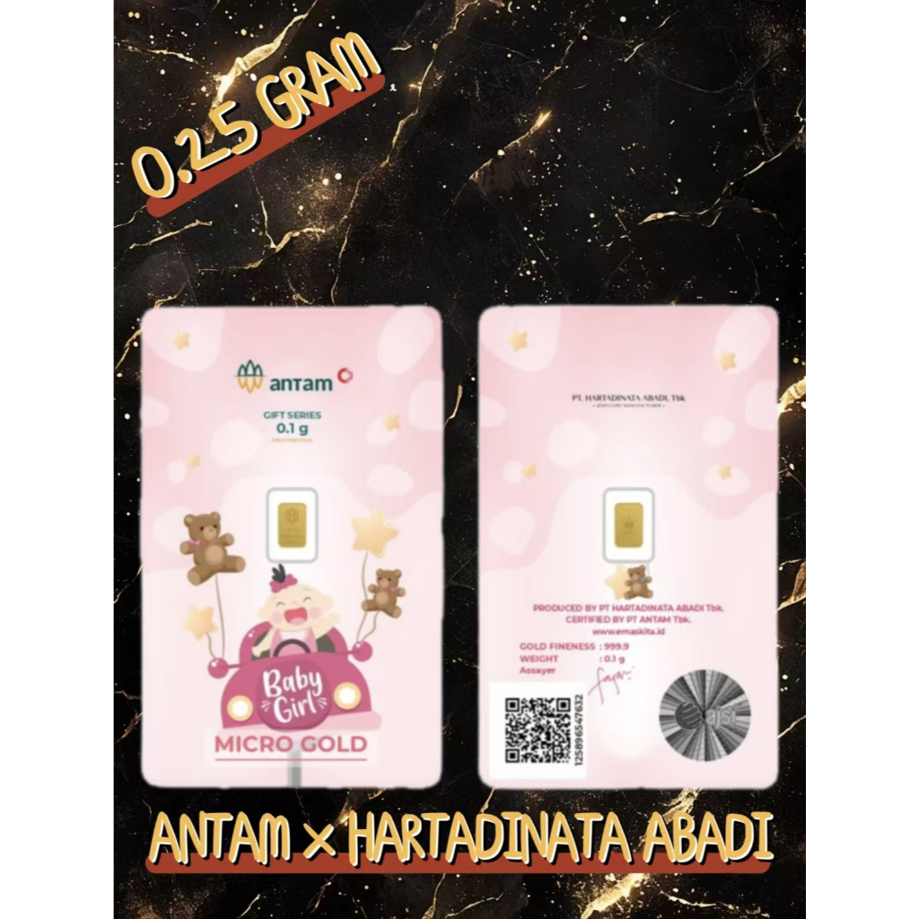 Gold Logam Mulia Antam Press ( LM ) 0.25Gram 0.25GR Baby boy Series