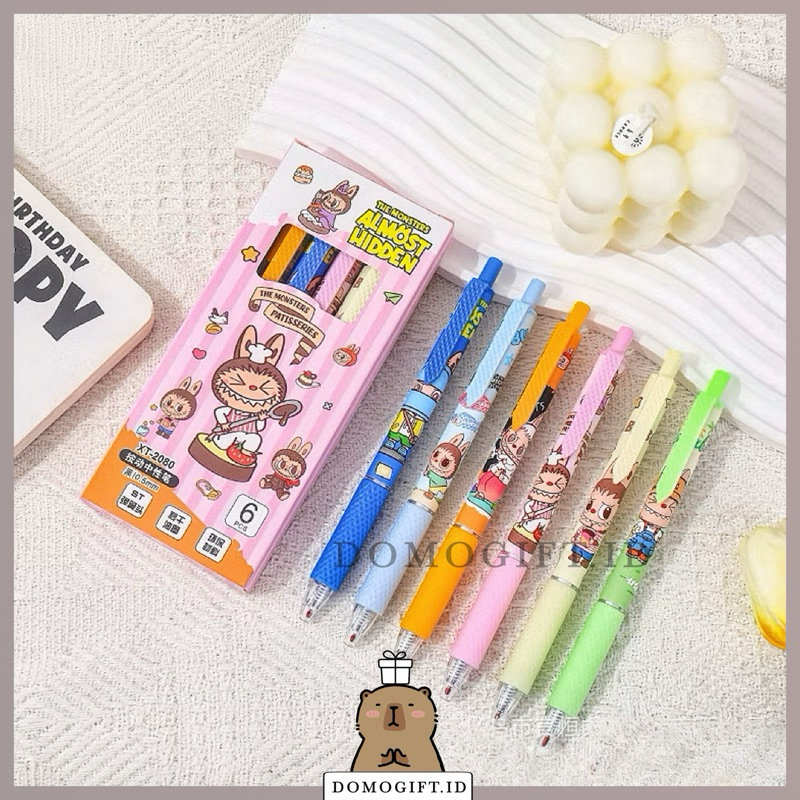 

Pulpen Pen Gel Hitam Karakter Labubu Ball Pen Cartoon Pena Tinta Hitam 0.5mm AT42