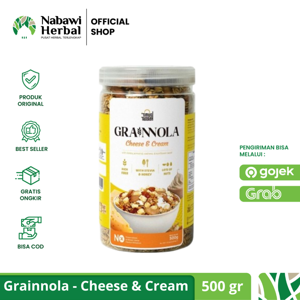 

TIMUR TENGAH - Granola Grainnola Cheese & Cream 500gr - Sereal Sarapan Sehat Rendah Kalori