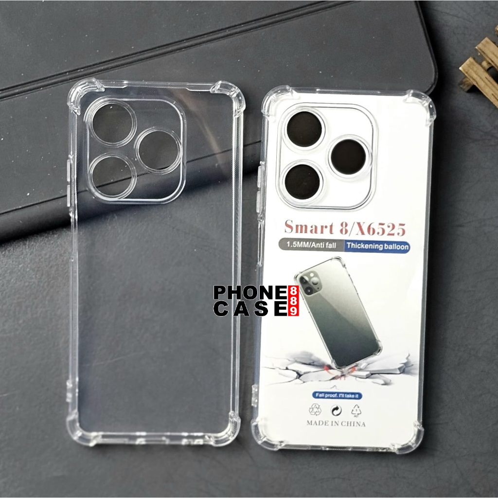 INFINIX SMART 8 INFINIX SMART 8 PRO INFINIX SMART 8 PLUS CASE CLEAR AIRBAG ANTI CRACK CASE BENING IN