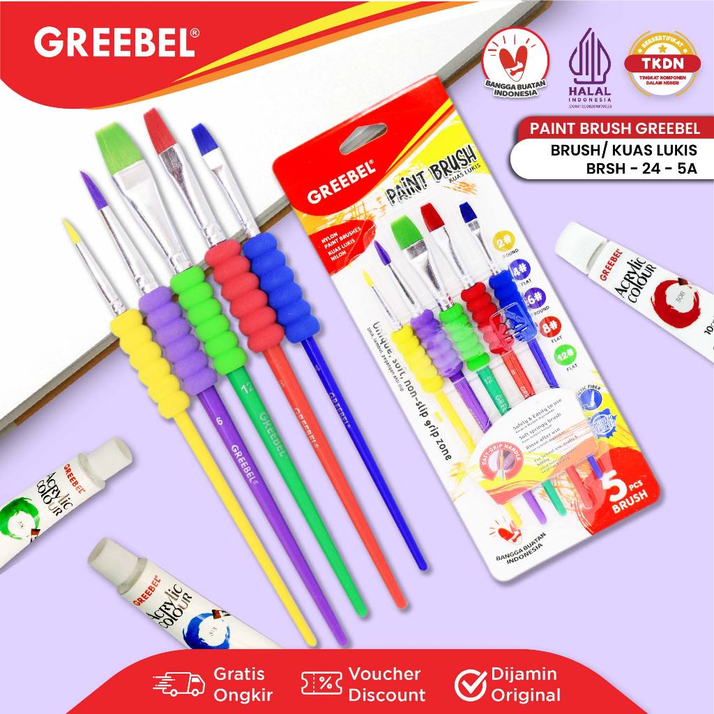 

GREEBEL Kuas Lukis Brush Paint Set / Kuas Melukis (24-5A)