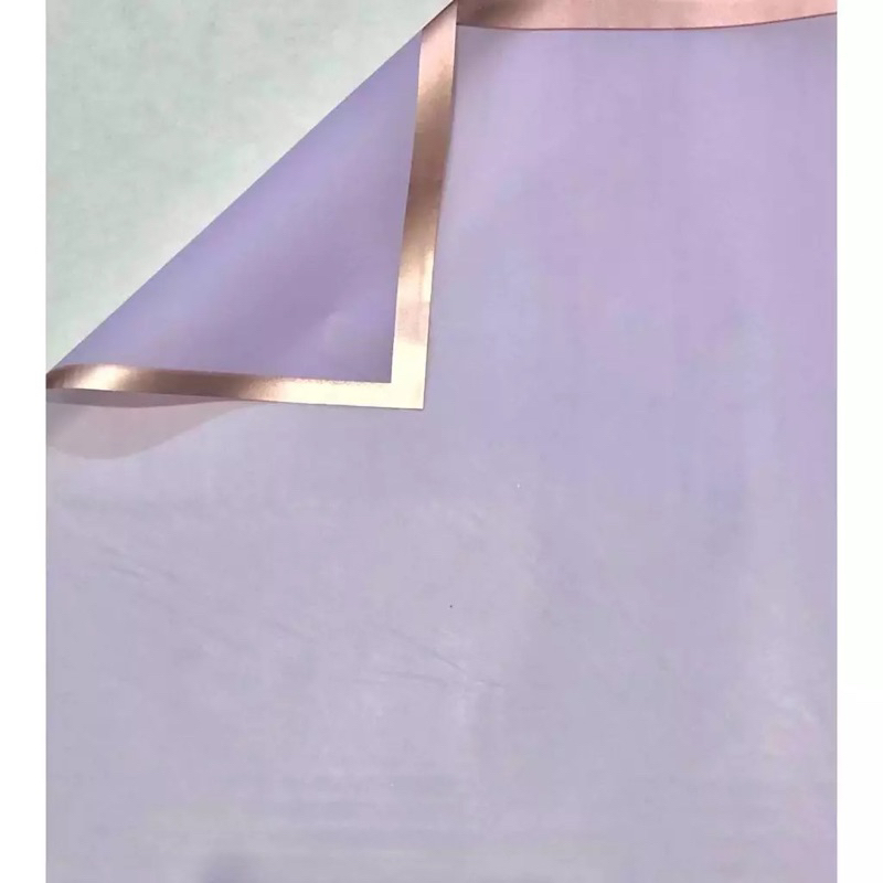 

20 LEMBAR Flower Wrapping Paper Varian List Gold Emas Kertas Buket Bunga Cellophane Florist goldline LILAC UNGU