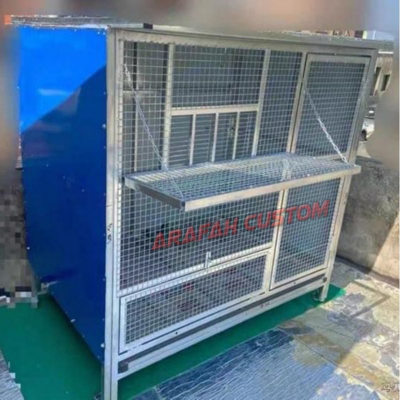 Sangkar Kandang Burung Merpati Pos + Tangkringan 16pcs Kotak Jumbo Besar Outdoor Anti Karat