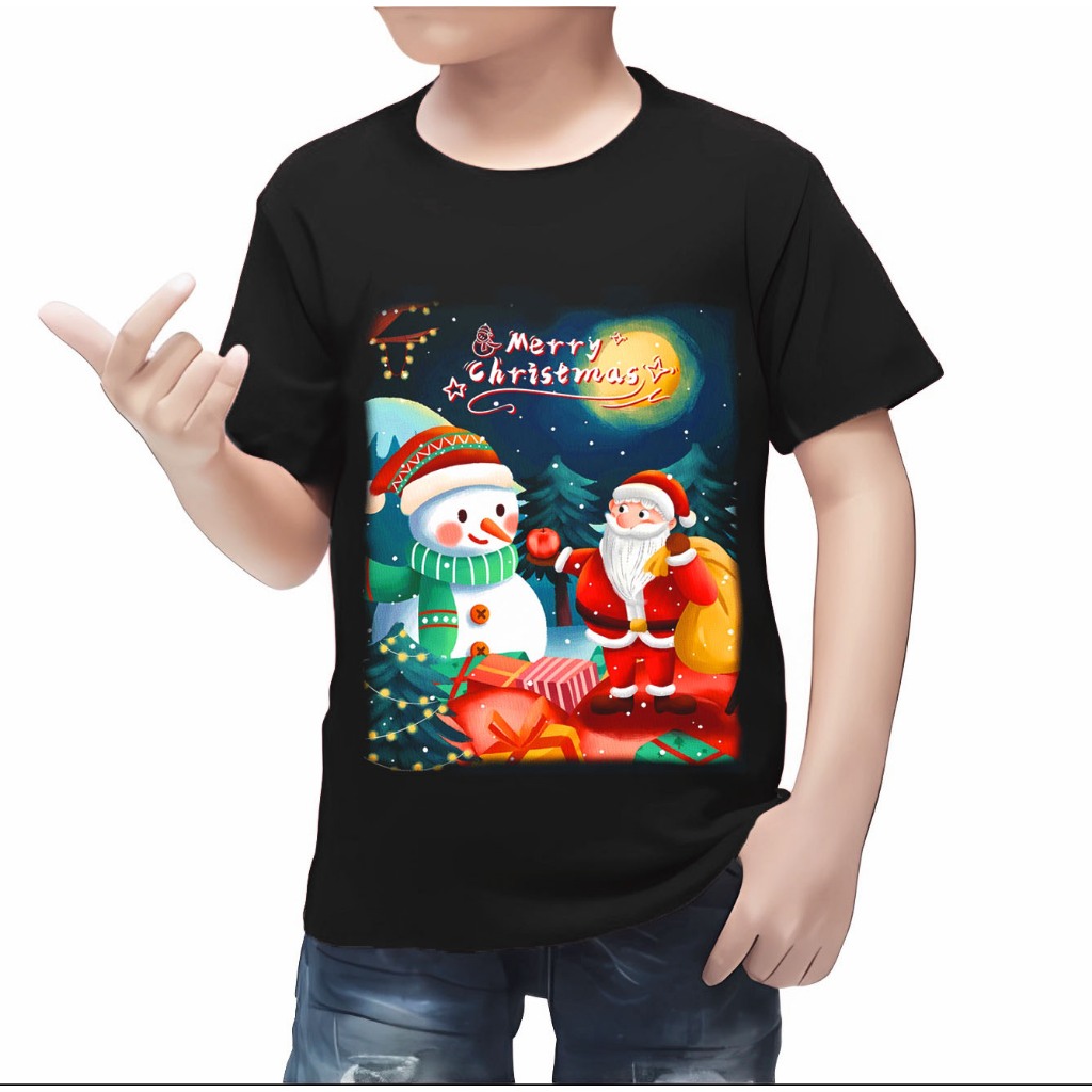 BAJU DISTRO ANAK LAKI LAKI MOTIF SANTA NATAL MERRY CHRISTMAS | KAOS ANAK USIA 2-10 TAHUN