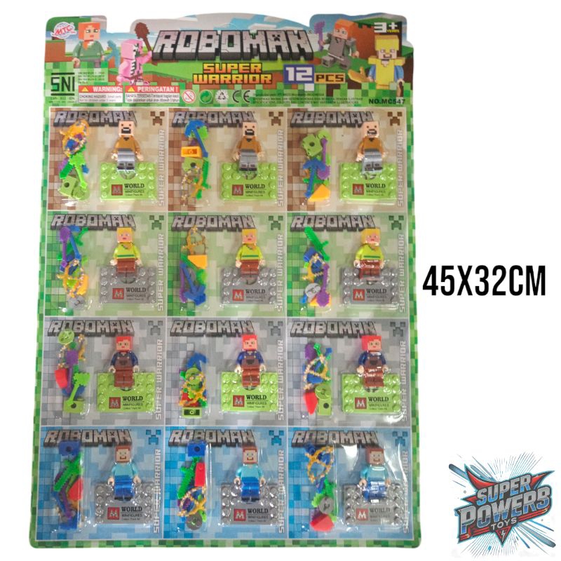 12 Pcs Mainan Roboman Lego Minecraft / Lego Minecraft Mainan Anak/ Mainan Lego Minecraft Mini FIGURE