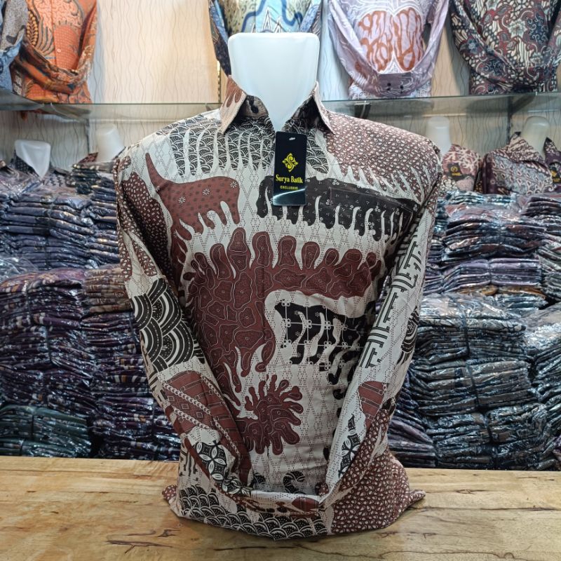 Batik Pria Lengan Panjang Premium Slimfit Berpuring