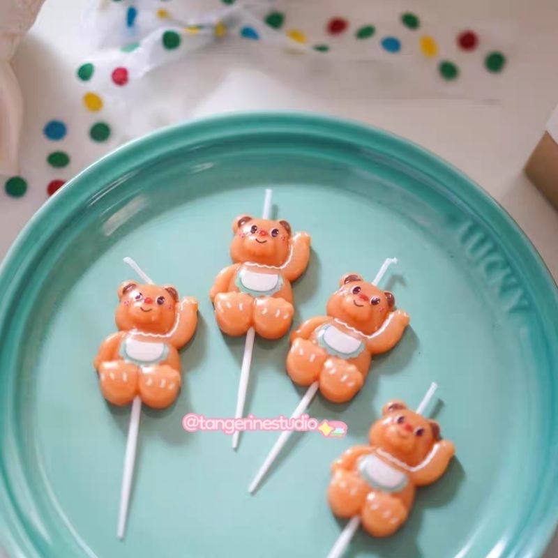 Lilin Ulang Tahun Pink Bear Korean Inspo