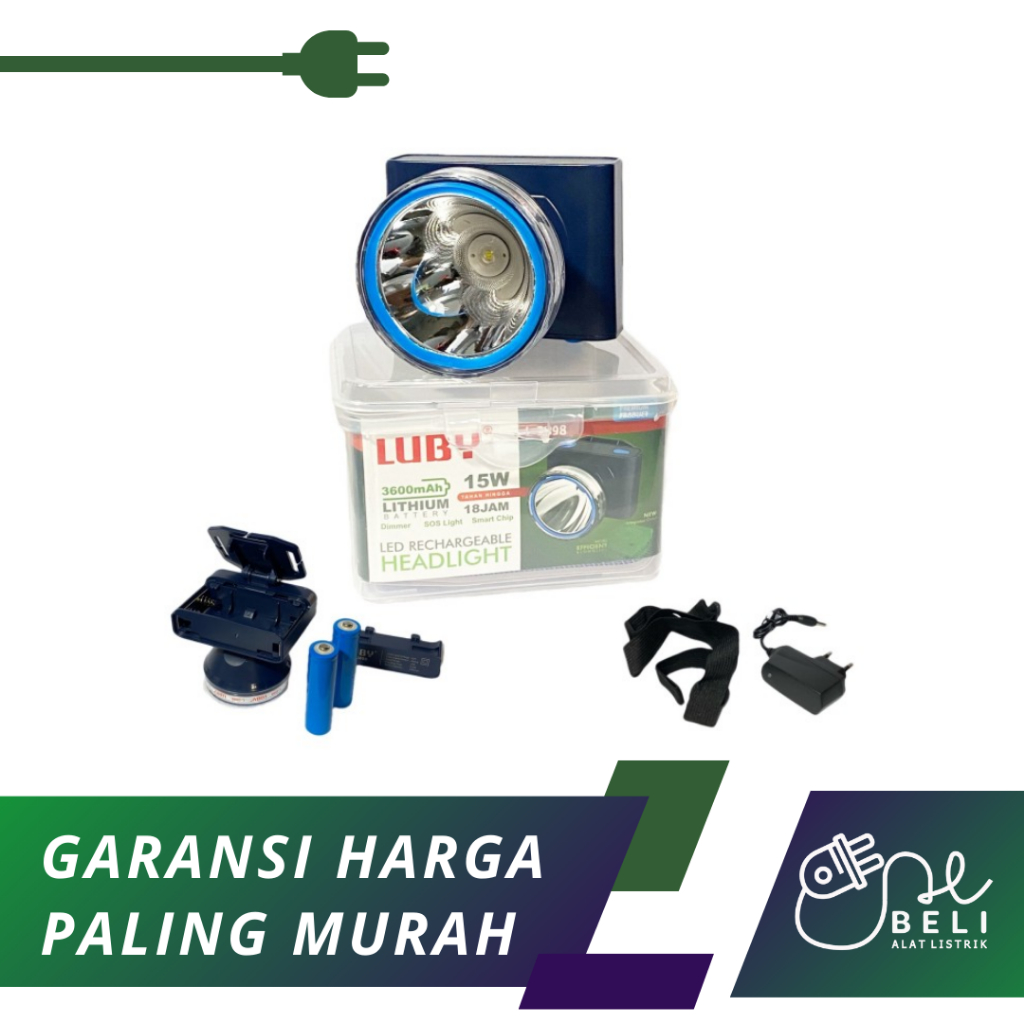 Senter Kepala Luby L-2898 15 Watt Cahaya Putih