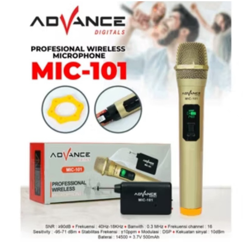 Mikrofon Wireless Mic -101 102 103Tanpa kabel/ mikrofon karaoke Advance