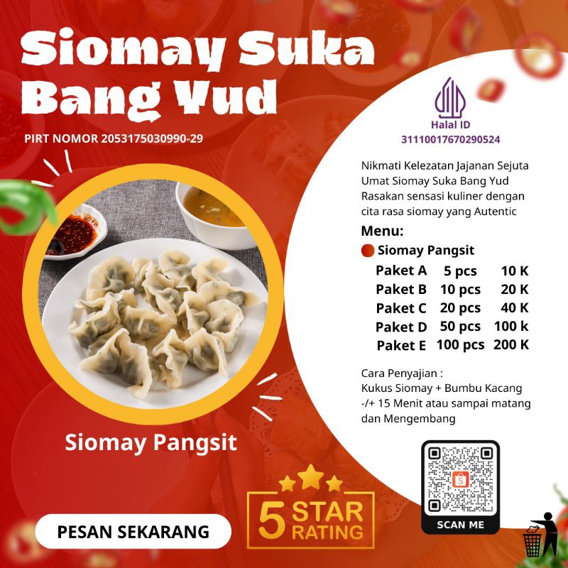 

Siomay Pangsit Per Pcs | Siomay Suka Bang Yud | Siomay Kribo Rawamangun