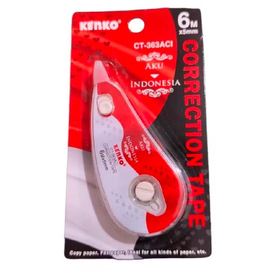

KENKO CORRECTION TAPE MERAH PUTIH CT-363ACI (6M x 5MM)