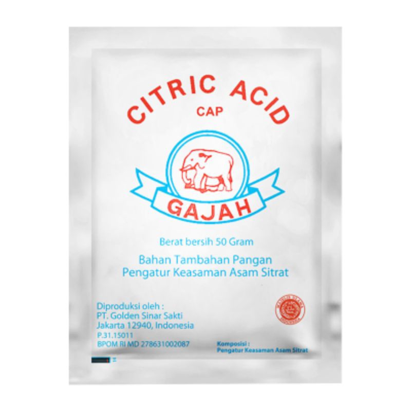 

Citrid Acid/Citrun Cap Gajah 50 gram