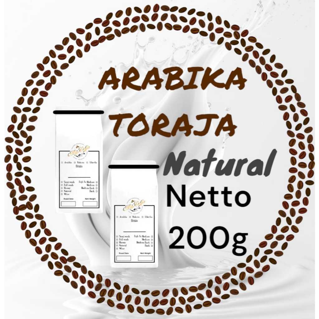

biji kopi roasted arabika spesialty toraja natural 200g