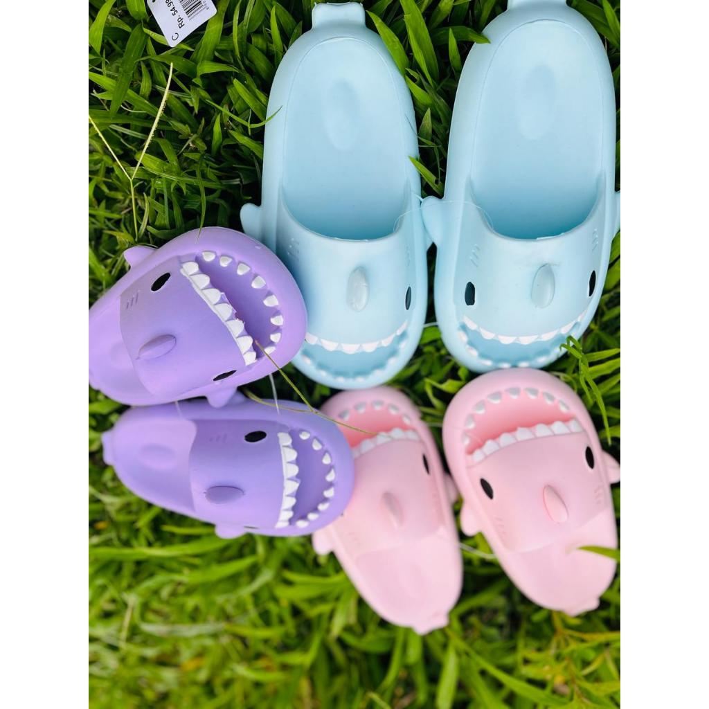 Sendal Selop Anak Hiu Lucu Trendy Sandal Ikan Baby Shark Indoor Outdoor Sandal Hiu Dewasa Ringan Com
