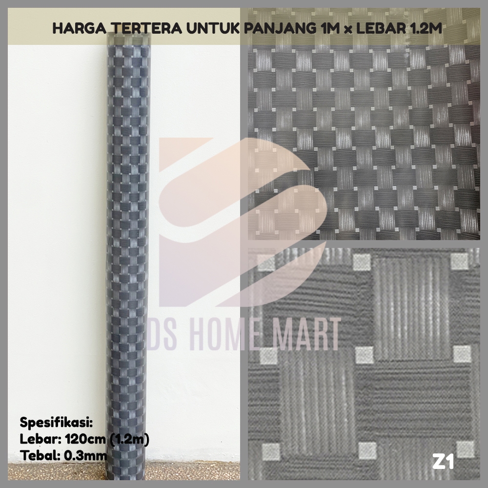 Z1 - PER METER Karpet Lantai Tikar Plastik Vinyl METERAN dengan Lebar 1.2m