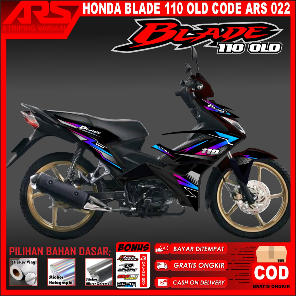 STIKER MOTOR HONDA BLADE 110 R OLD STRIPING VARIASI KEREN SIMPELSTICKER STRIPING HONDA BLADE 110 OLD