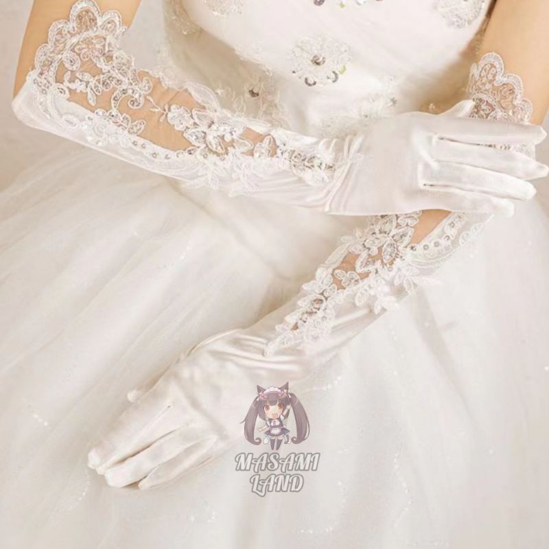 RB MASAMI LAND Sarung Tangan Satin Wanita / Sarung Tangan Satin Pendek Panjang / Satin Gloves