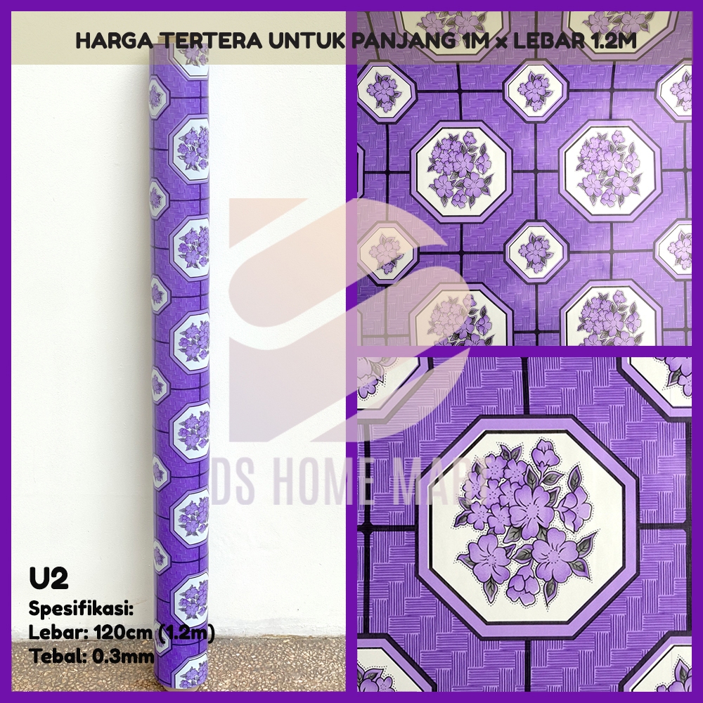 U2 - Karpet Lantai Tikar Plastik Vinyl METERAN dengan Lebar 1.2m