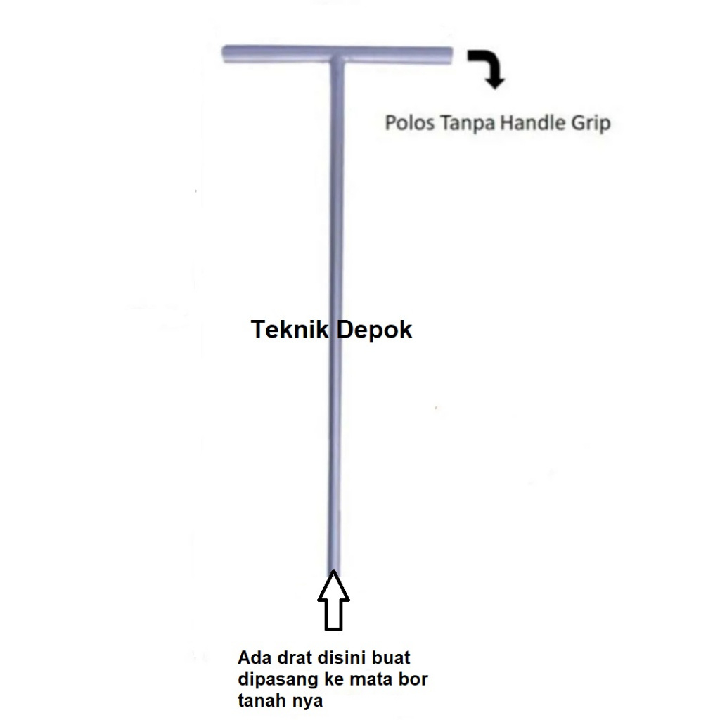 Tiang Mata Bor Tanah 3/4 inch x 1 meter Pegangan Mata Bor Biopori Alat Gali Tanah Sumur Gagang Besi 