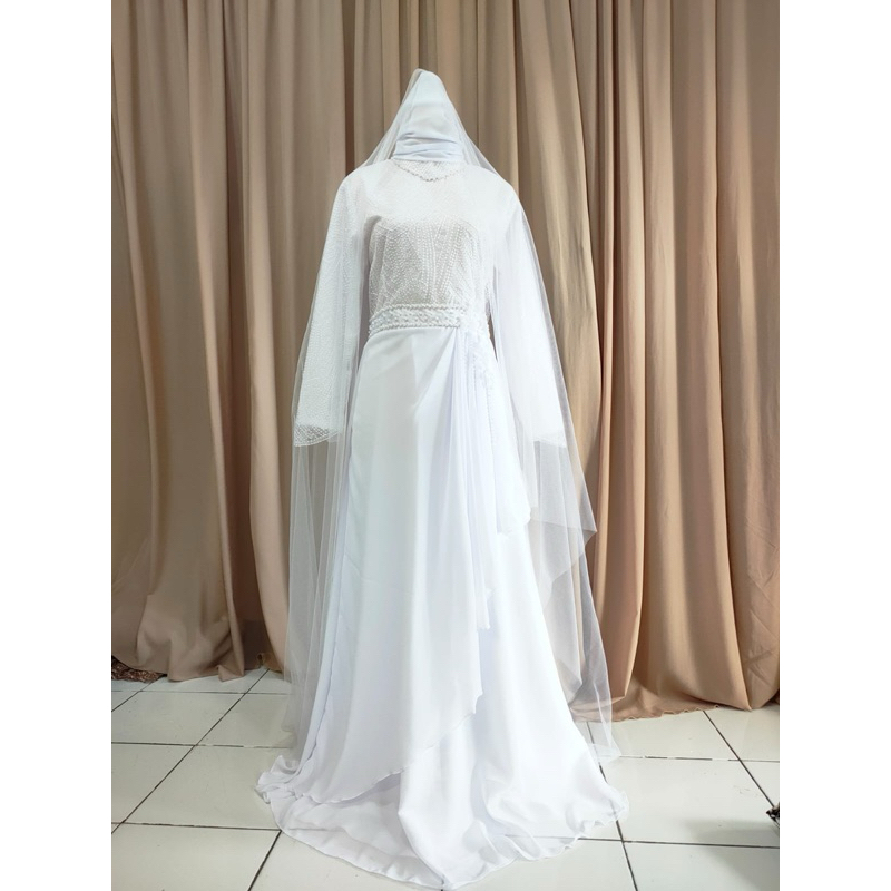 gaun pengantin muslimah syari gaun walimah gaun akad wedding dress muslimah syari