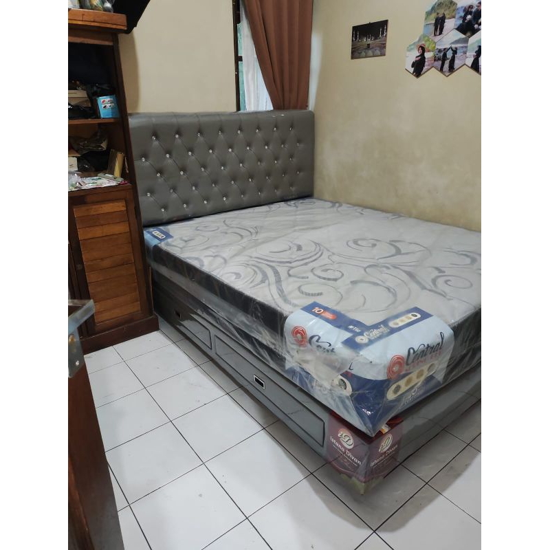 Divan sandaran minimalis Tanpa Laci set springbed Central delux std