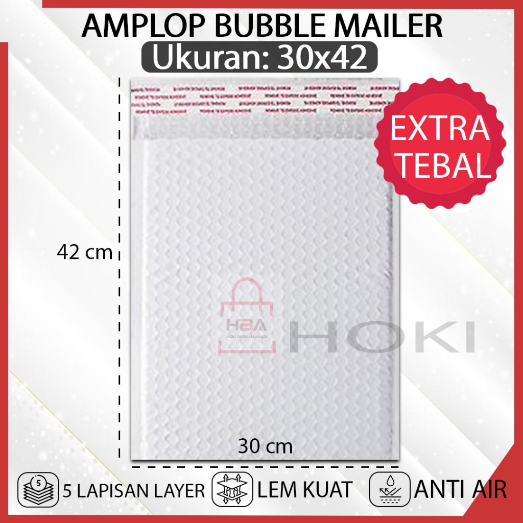 

Kantong Plastik Packing Amplop BUBBLE MAILER Putih 30x42 WHITE Bubble Wrap Polymailer Bungkus Paket Usaha Online Shop Murah