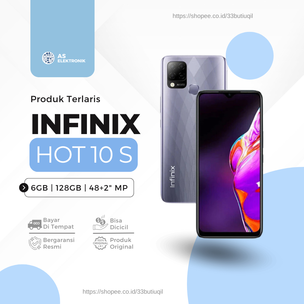 Promo Infinix Hot 10S 6/128GB – Helio G85 – 90Hz 6.82” HD+ Ultra Smooth Display