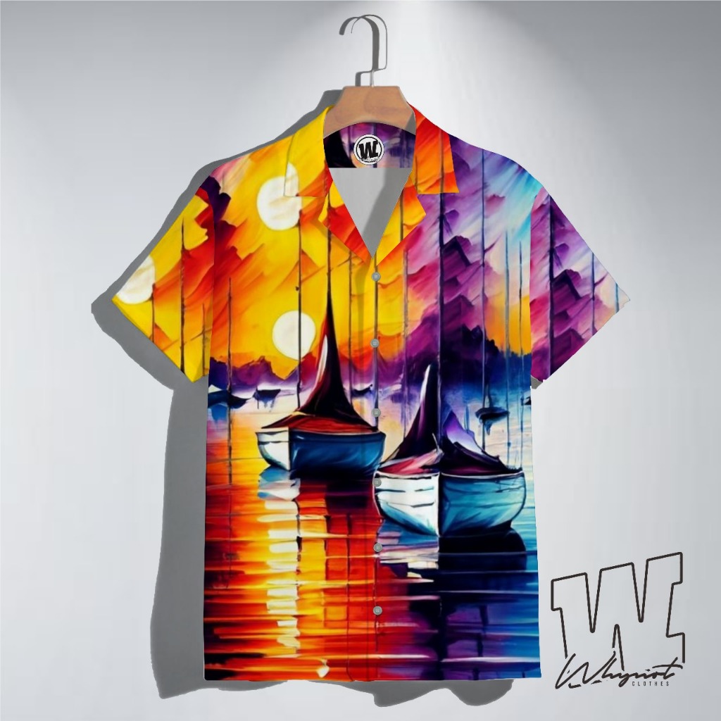 WHYNOT - Kemeja FullPrint Motif Abstrak Full Color - KEMEJA PRIA DAN WANITA