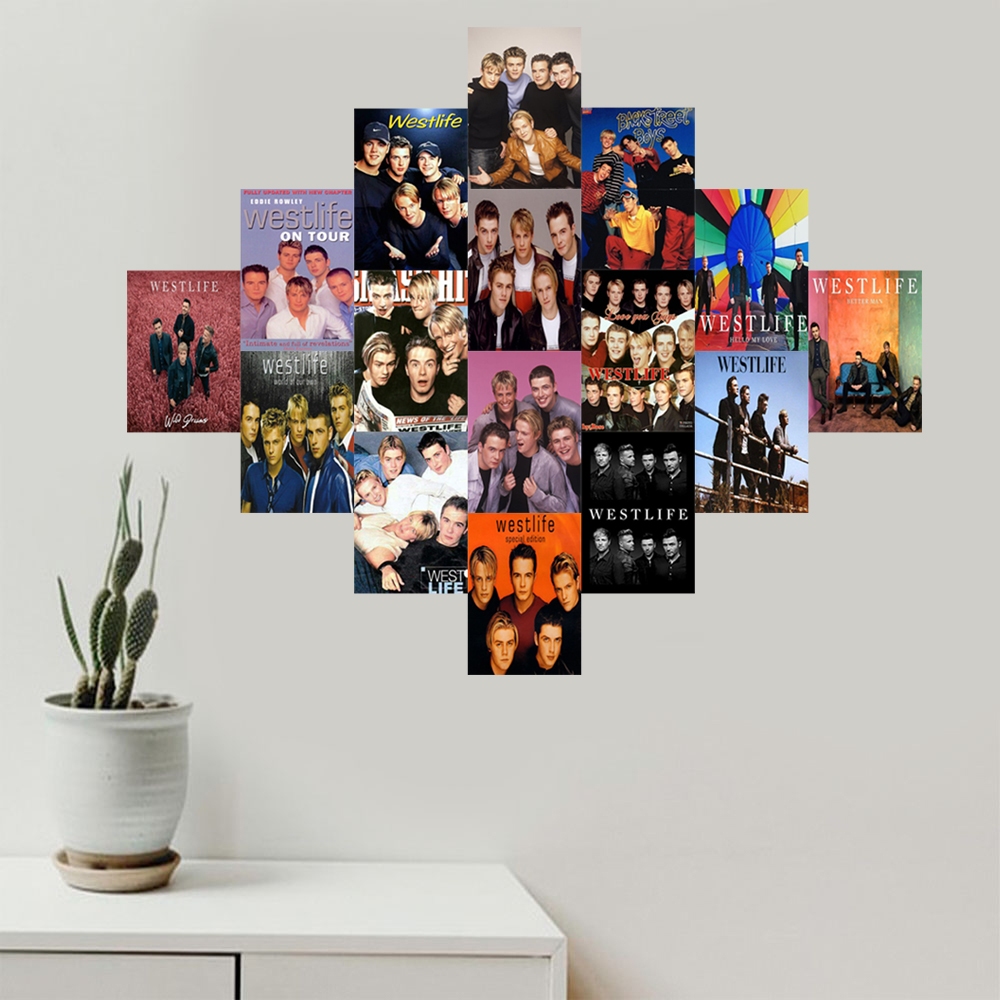 (isi 16pcs) poster dinding aesthetic tema band westlife desain premium art carton - SC256