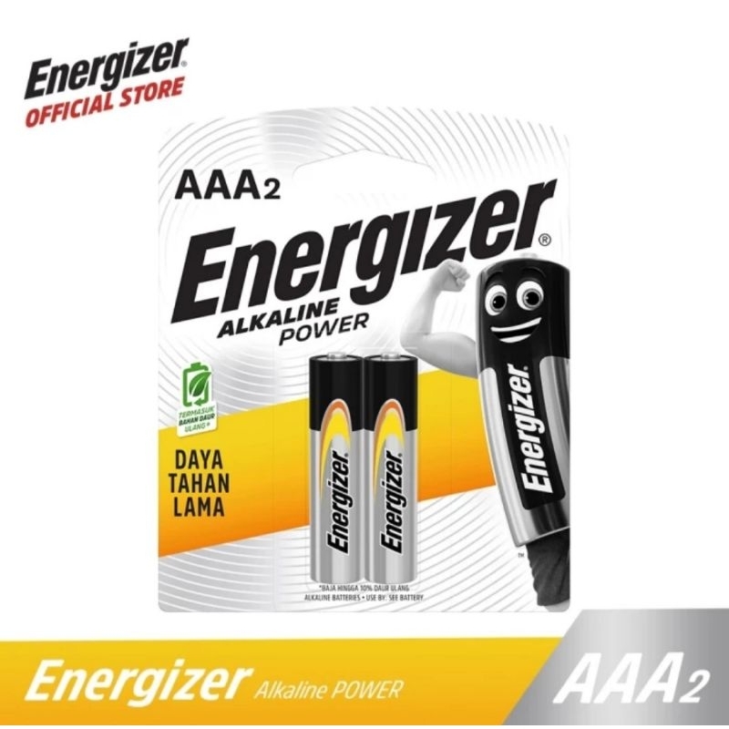 Baterai Energizer Alkaline Power AAA3 isi 2 pcs Batu Batre Batrai aaa
