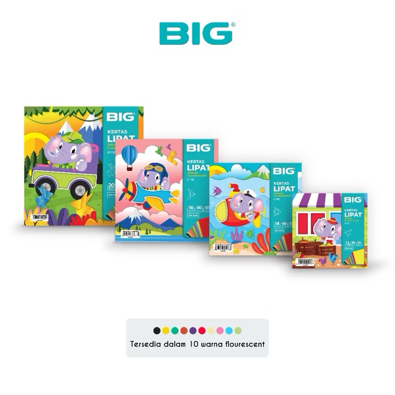 

Kertas Lipat BIG Origami 10 Warna 2 Sisi Isi 50 Lembar