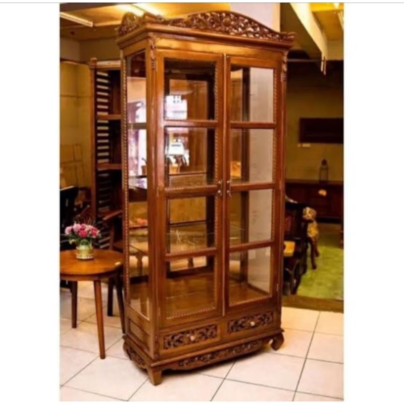 Lemari Hias Jati Jepara I Lemarj Hias Ukir Jati Jepara I Lemari Jati