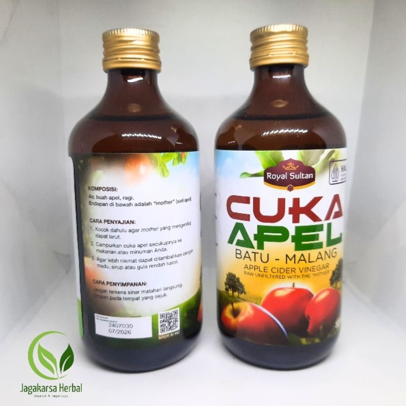 

Cuka Apel Batu Malang Royal Sultan 320ml | Apple Cider Vinegar With Mother Royal Sultan