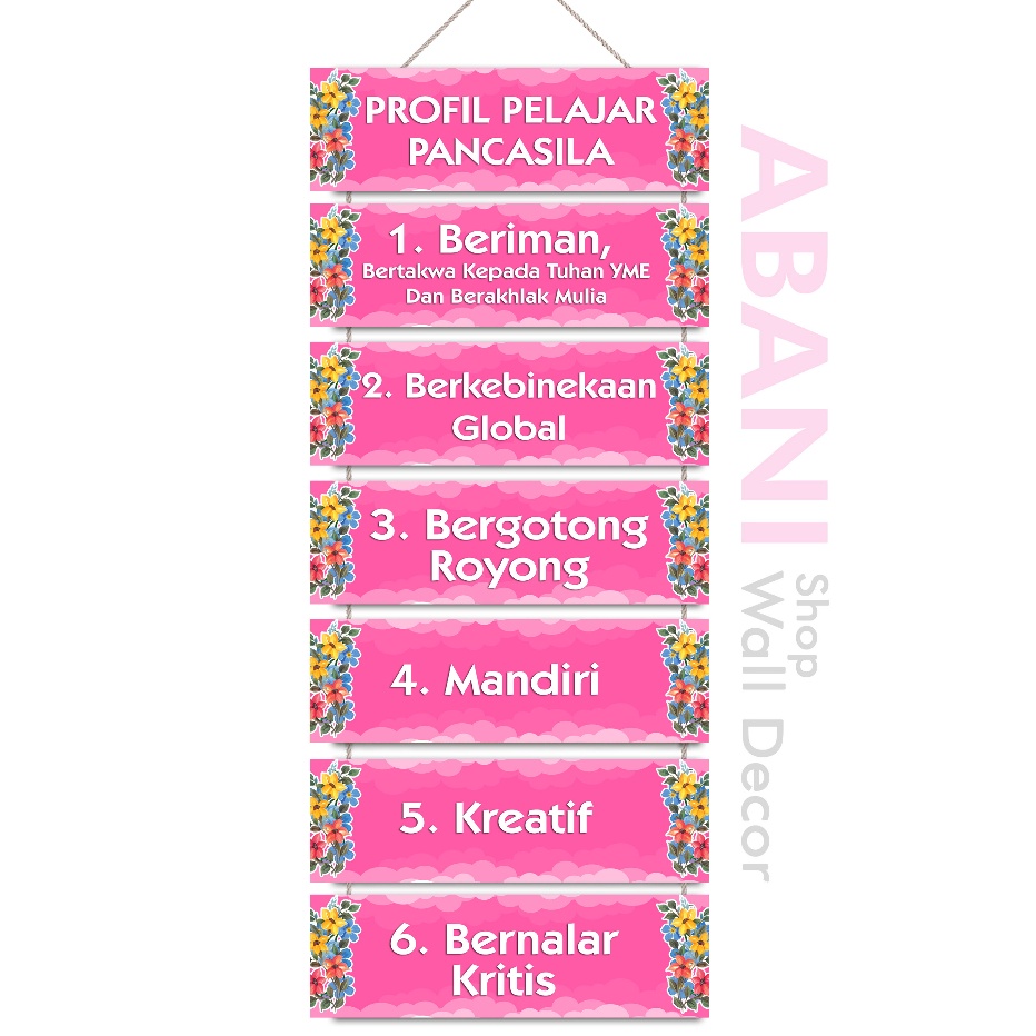 Profil Pelajar Pancasila Hiasan Kelas TK SD SMP Dekorasi Dinding Kelas Profil Pelajar Pancasila