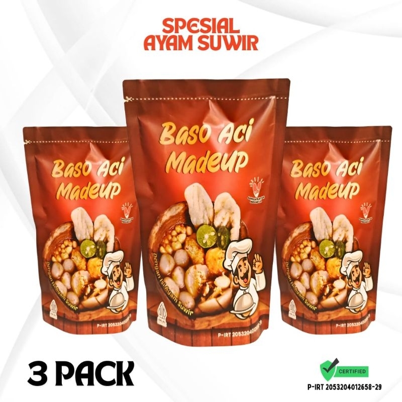 

Baso aci premium ayam suwir chili oil paket 3 pcs