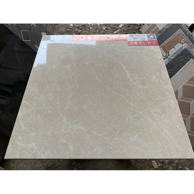 GRANIT LANTAI MURAH 60X60 MAGIA HORTENSIA CREAM GLAZED POLISH